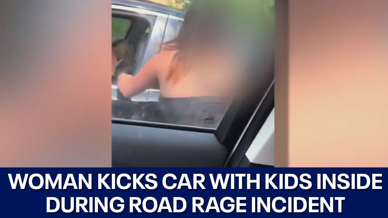 Woman caught on camera kicking car with kids inside during road rage incident | FOX 7 Austin