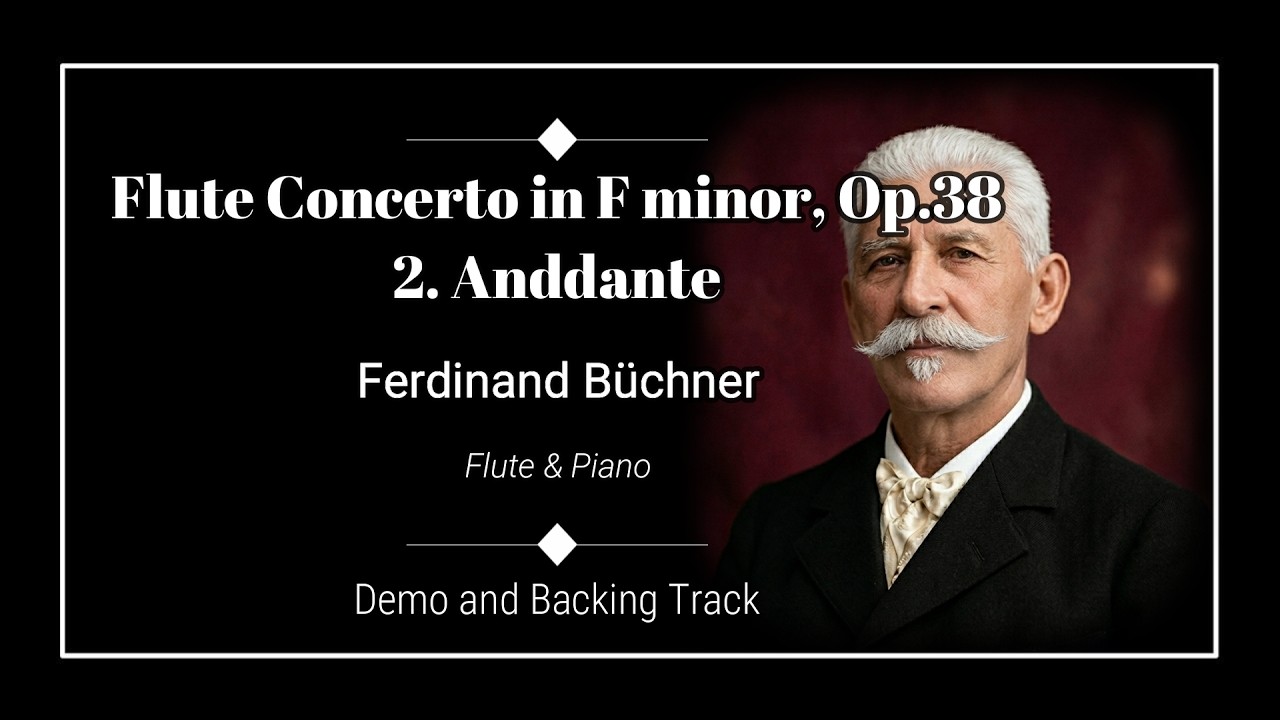 2. Andante - Flute Concerto in F minor, Op.38 - Ferdinand Büchner - Flute Demo & Backing track.