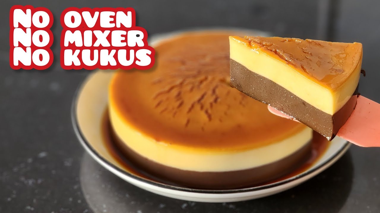 Roti tawar dimasak seperti ini enak banget. No Oven! No Mixer! Choco caramel pudding lembut&nyoklat