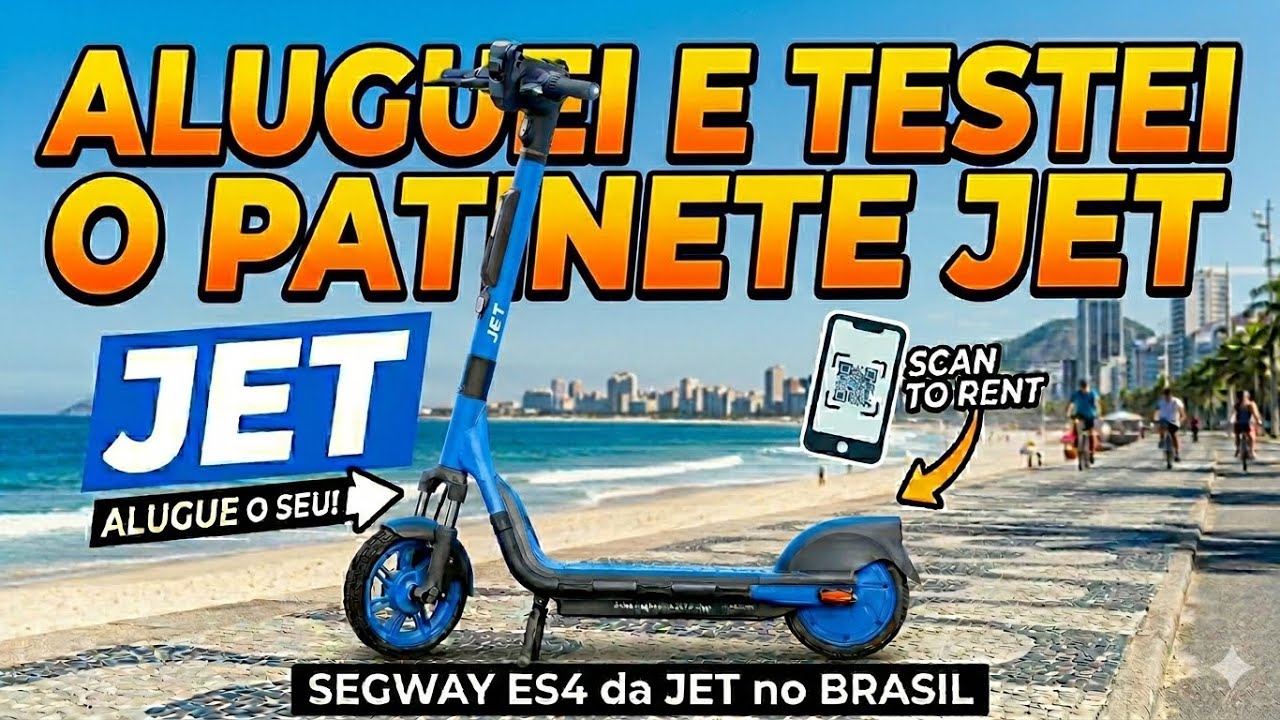Aluguei e testei um patinete elétrico Segway da JET. Divertido e tem muita autonomia.