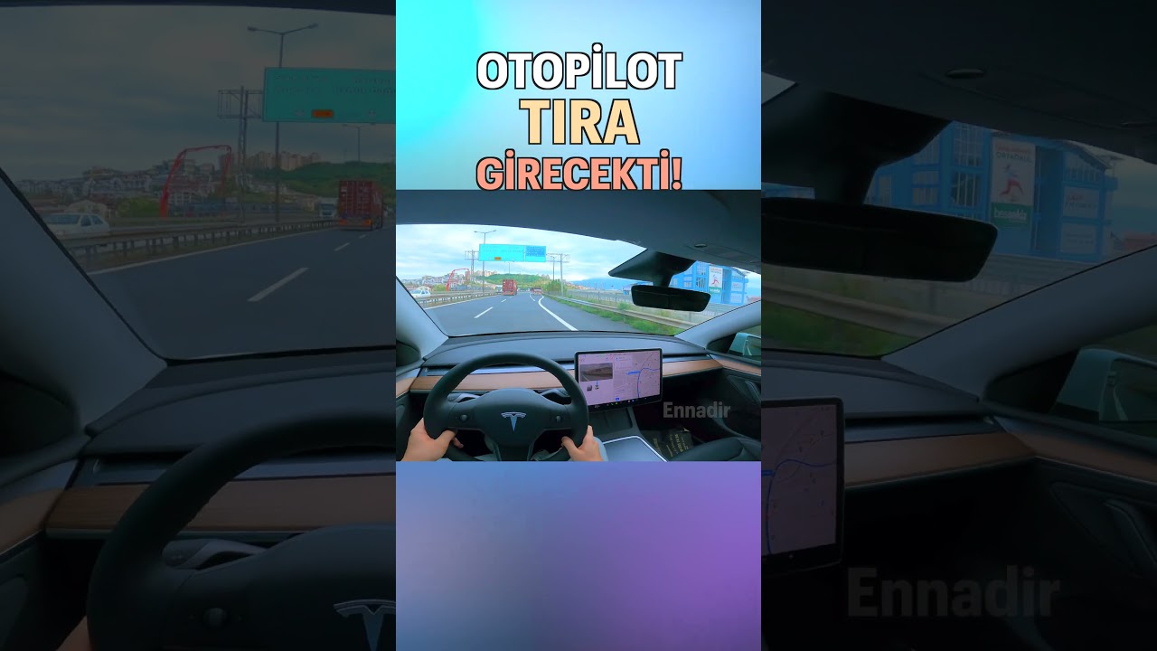Tesla Otopilotu NEREDEYSE TIRA &Ccedil;ARPACAKTI! #kaza #araba