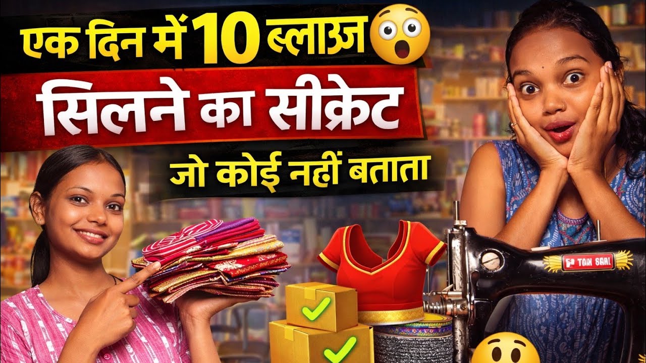एक दिन मे 10 ब्लाउस सिलने का सीक्रेट 🤫 Tailor भी नहीं बताते ये तरीका! Ravina Stitching|