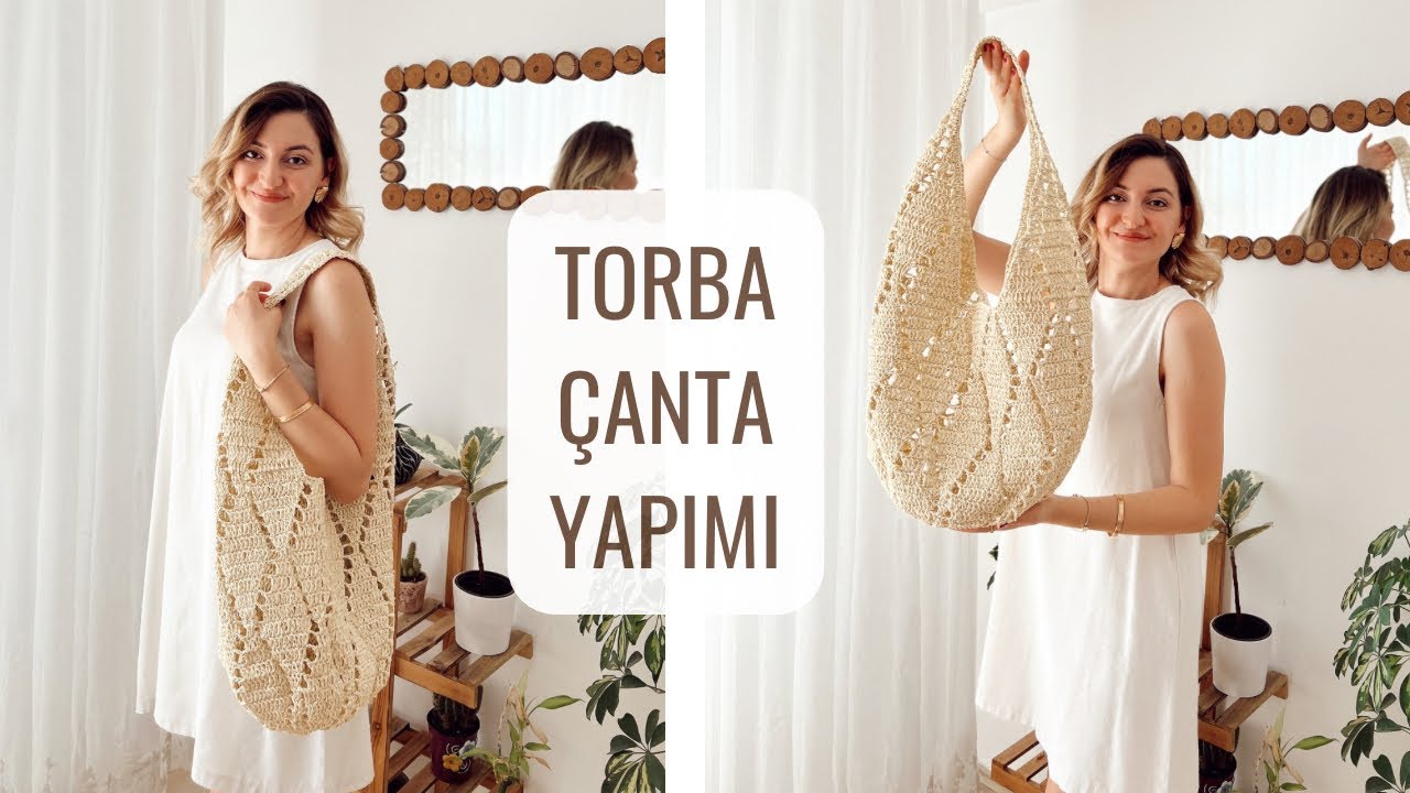 BAKLAVA DESENLİ ÖRGÜ TORBA ÇANTA YAPIMI 🌸 TORBA ÇANTA