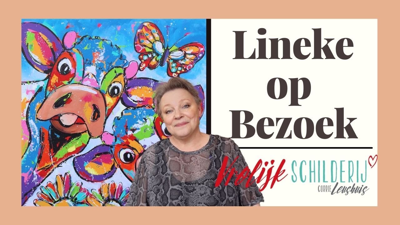 Lineke Lijn op Bezoek bij Vrolijk Schilderij van Corrie Leushuis!!