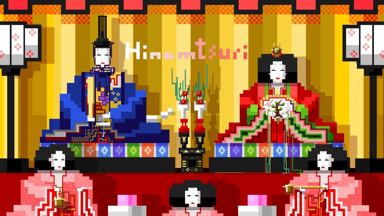 【ドット絵アニメ】3月　🌸ひなまつり🌸【Monthly loop animation】