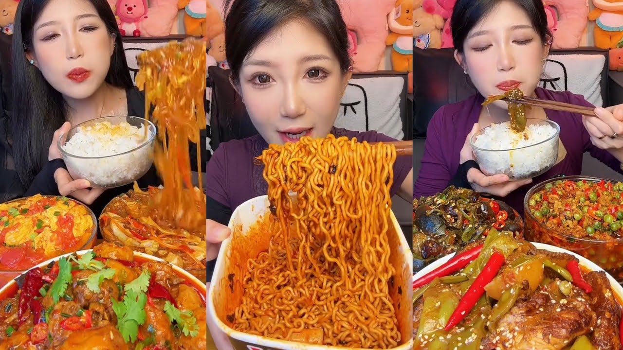 Eating spicyfood 🔥 noodle 🥵 spicy pork Chinesefood #mukbang #chinesefood #spicyfood 