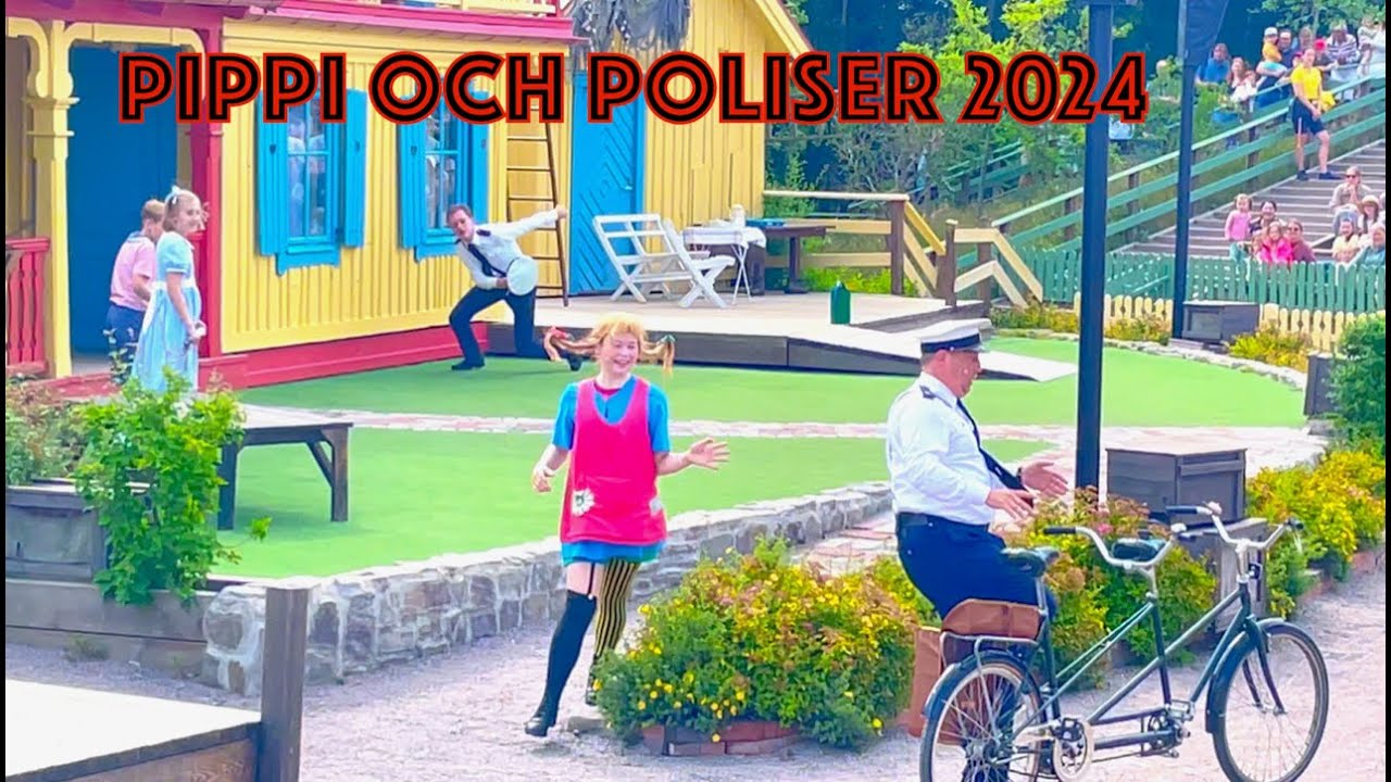 Pippi leker kull med poliser show på Astrid Lindgrens Värld 2024 (full)