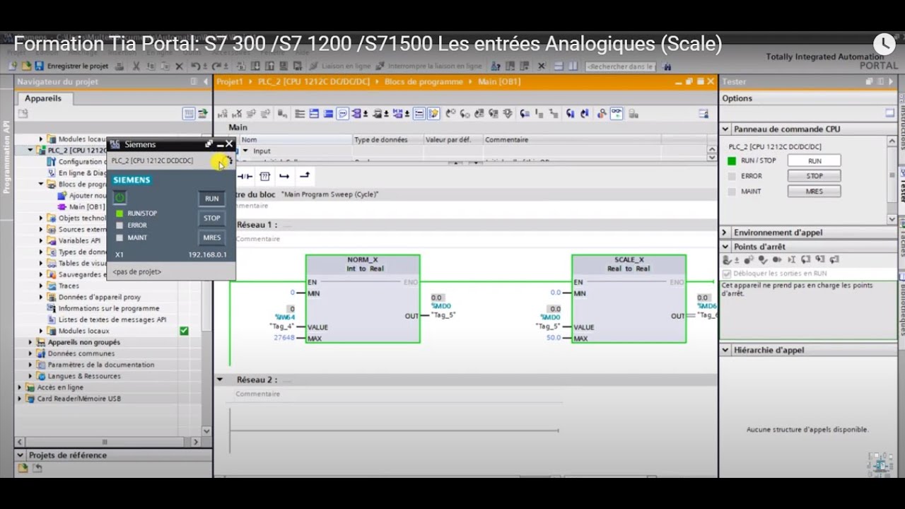 Formation Tia Portal Ep 7 : S7 300 /S7 1200 /S71500 Les entrées Analogiques (Scale)