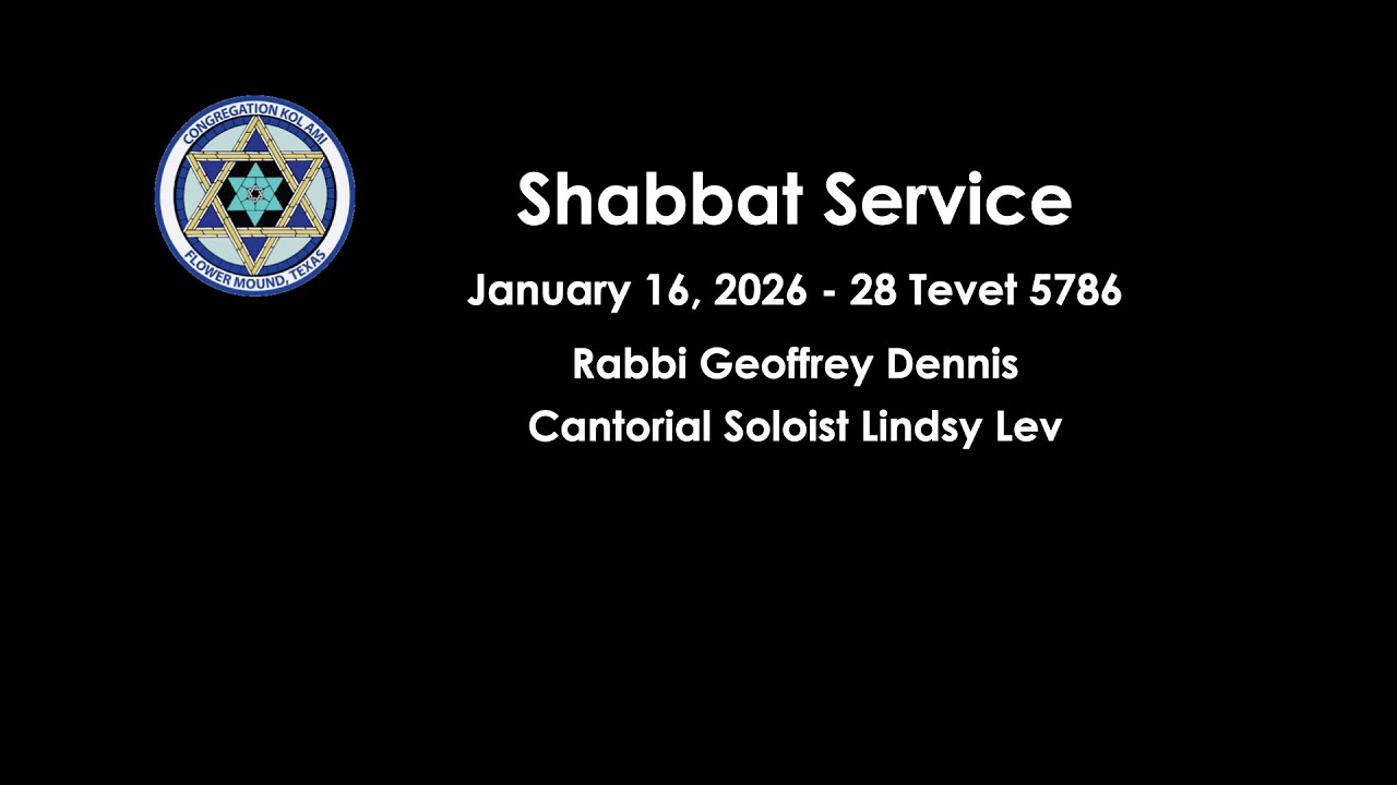 Shabbat Service - January 16, 2026