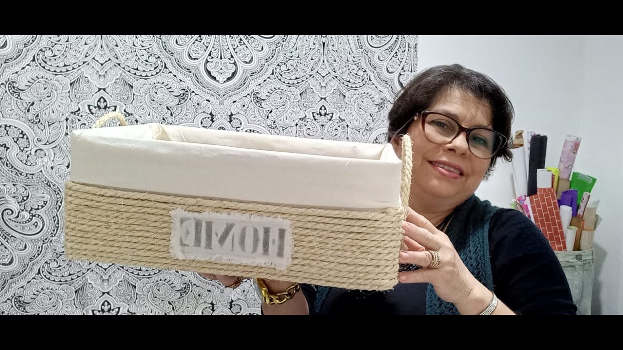 [PASSO A PASSO] Diy Como fazer caixa organizadora com papelão e corda sisal / cesto / reciclável