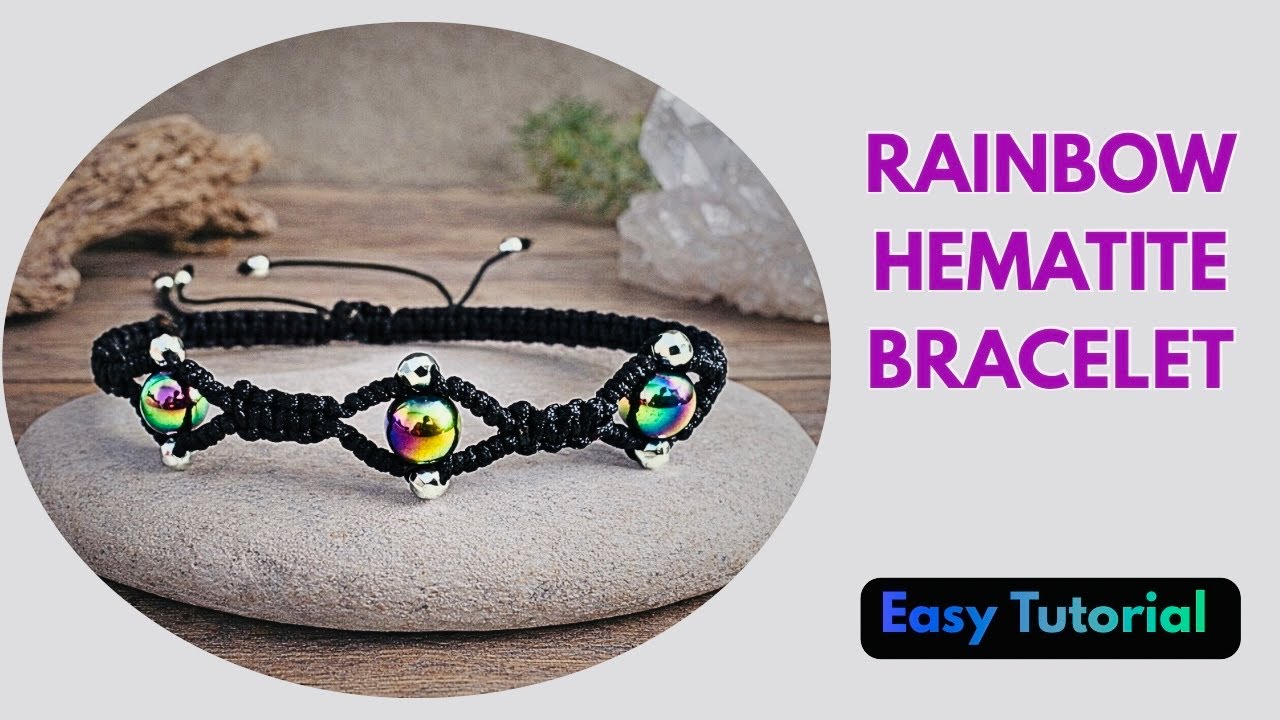 Easy Diamond Macrame Bracelet Tutorial | Rainbow Aurora
