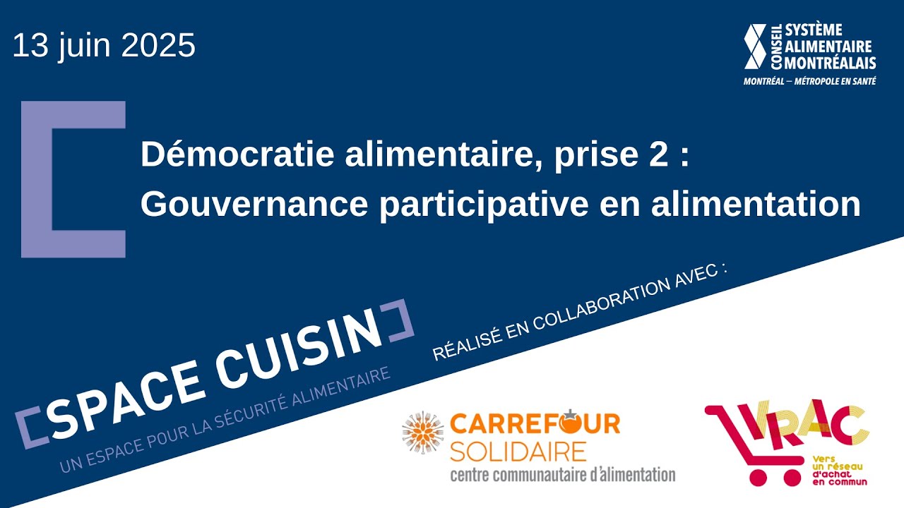 Démocratie alimentaire, prise 2 : gouvernance participative en alimentation
