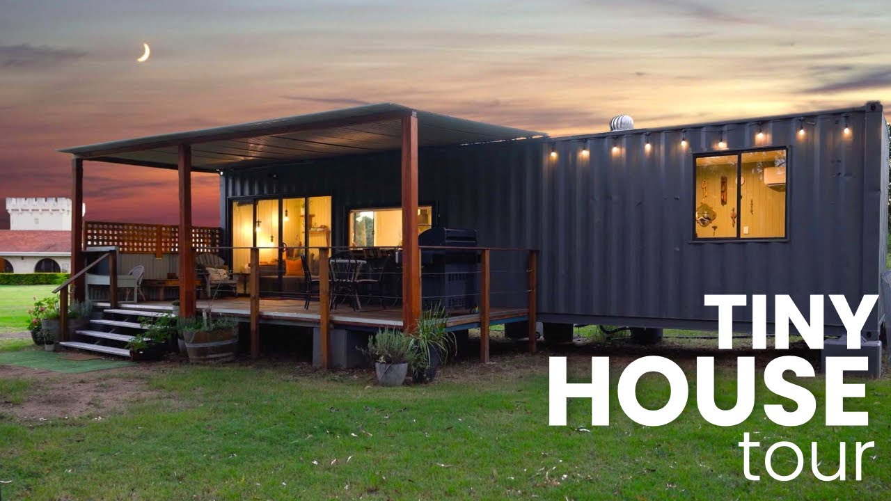 Миниатюрный дом из 40-футового грузового контейнера | Австралийская ферма Airbnb | Экскурсия по д...