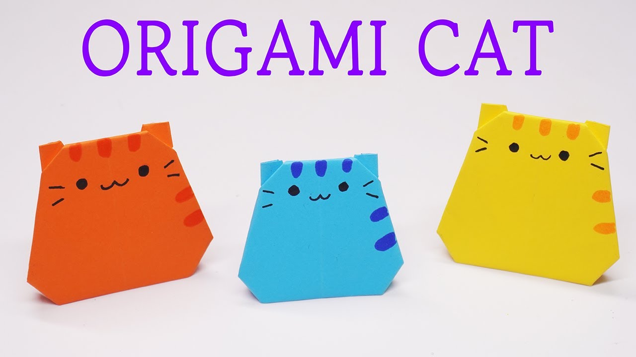 How to Make an EASY Origami Cat 🐱  Simple Paper Cat Tutorial for Beginners