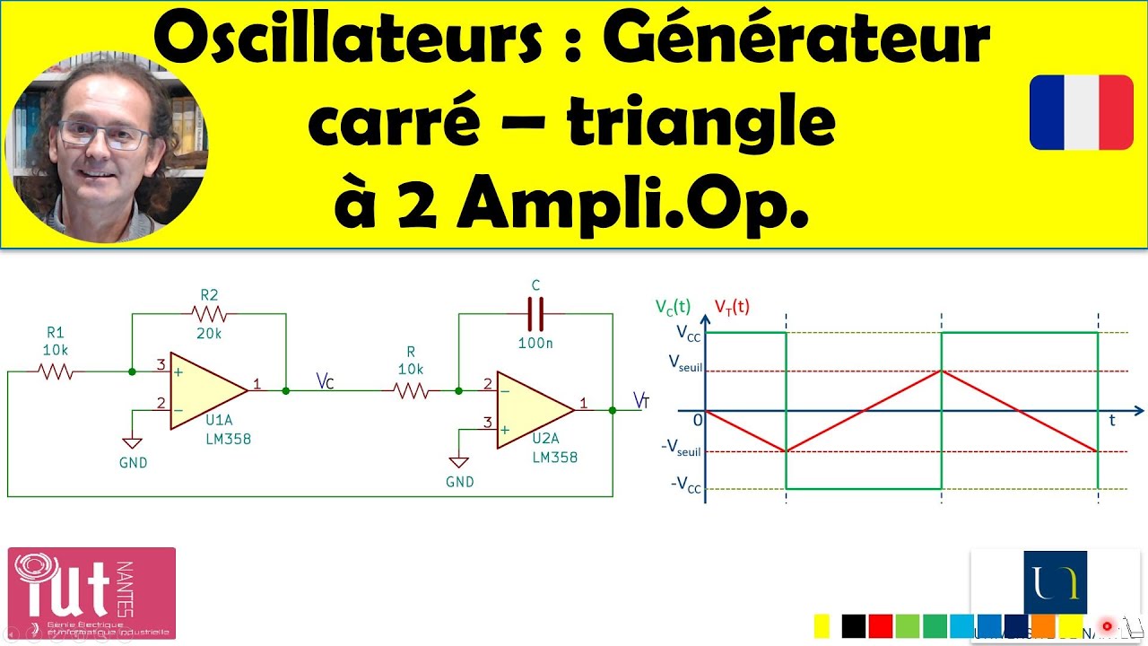 Oscillateurs : Générateur de signaux Carré - Triangle à 2 ampli.op. (comprendre puis calculer)
