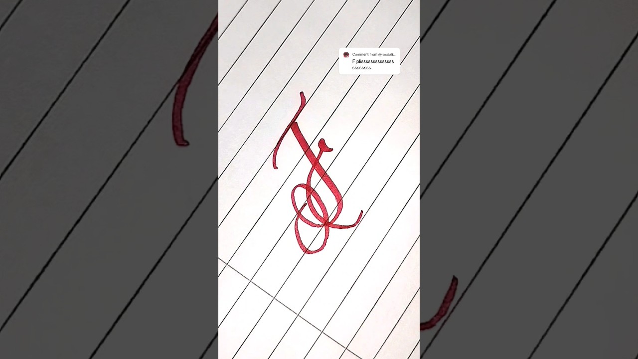 How to write F in Flourishing Calligraphy #calligraphytutorial #calligraphyforbeginner #flourishing