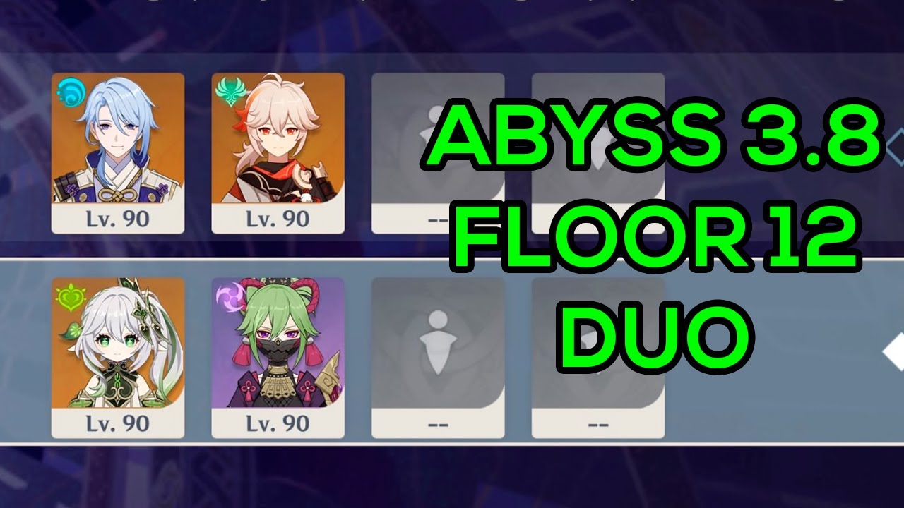 NEW Spiral Abyss 3.8 DUO C0 Ayato & Kazuha + C0 Nahida & Kuki Shinobu Floor 12 9stars Genshin Impact