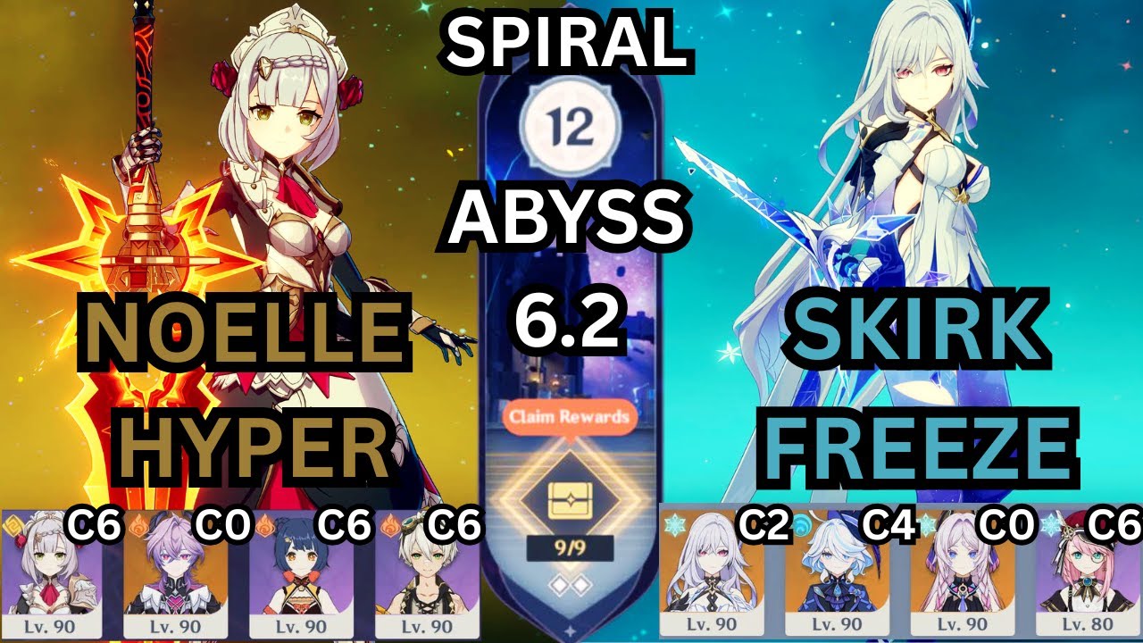 Noelle Spin 2 Win DESTROYS First Floor | Skirk C2 | Spiral Abyss Floor 12 | 6.2 | Genshin Impact