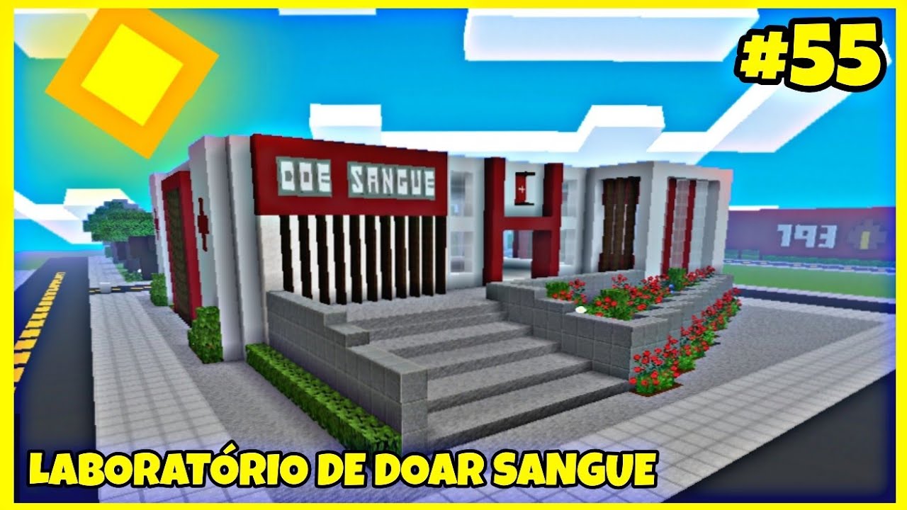 Como construir um laboratório de doar sangue no Minecraft! Construindo uma cidade no Minecraft #55