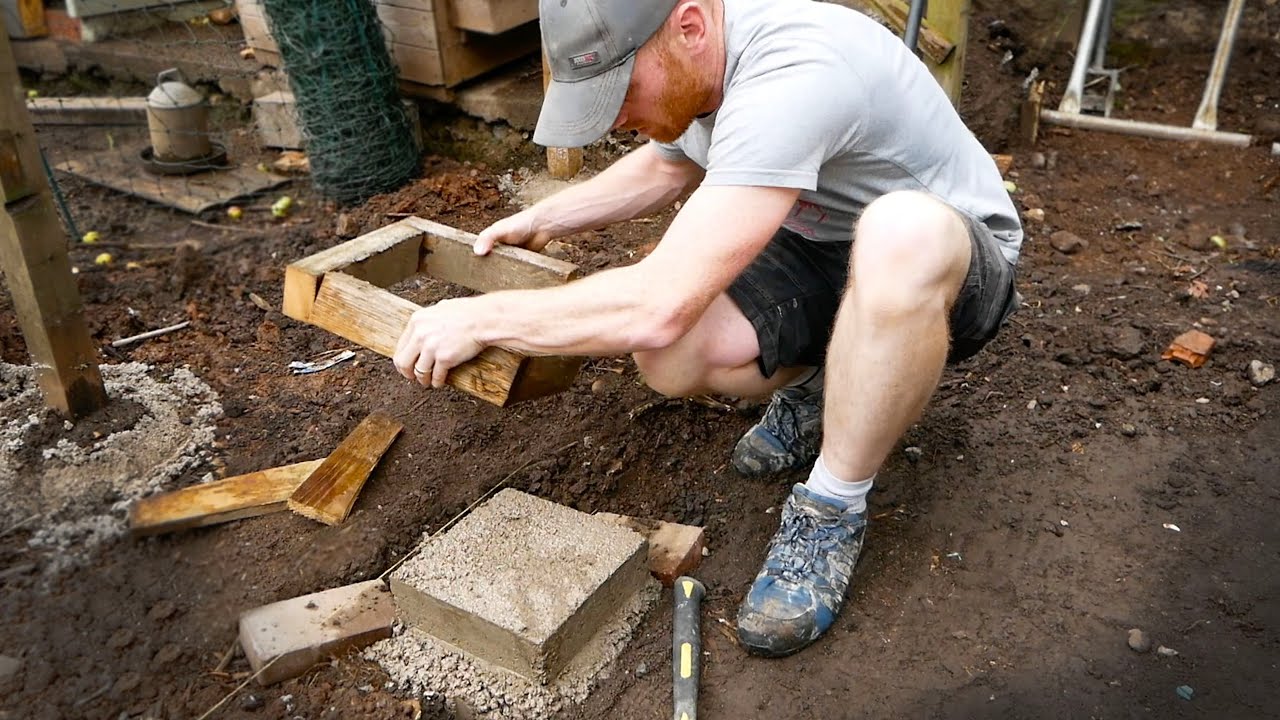 POST FOOTINGS FOR THE NEW SHED