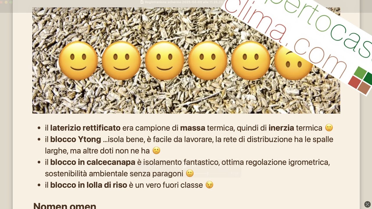 162# Blocco in lolla di riso contro Ytong, laterizio e calcecanapa