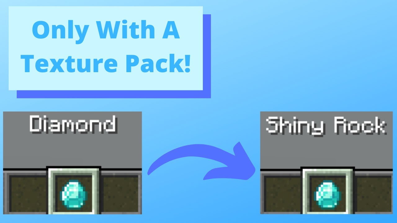 How To Change The Name Of Items In Minecraft With A Texture Pack