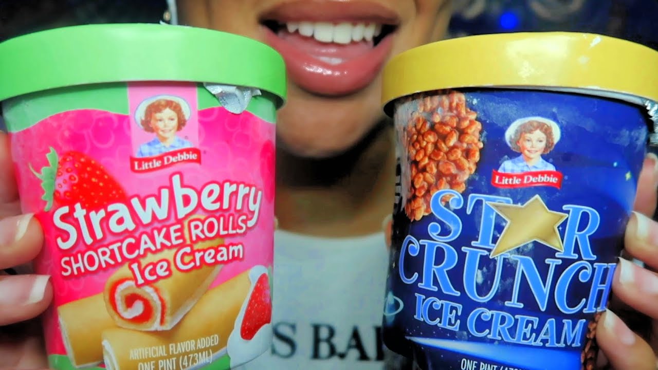 ASMR | Little Debbie Ice Cream Taste Test | Star Crunch ⭐️ Strawberry Shortcake 🍰 🍓