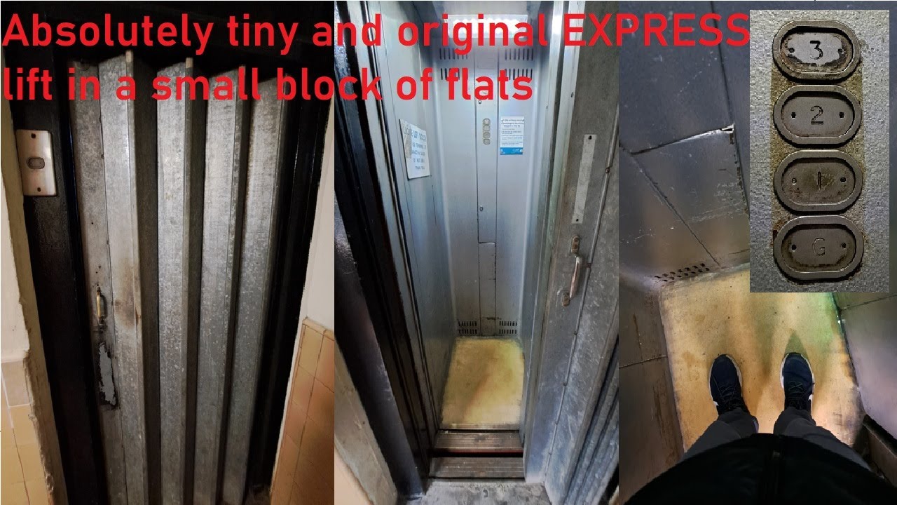 Absolutely tiny EXPRESS lift at a block of flats in London