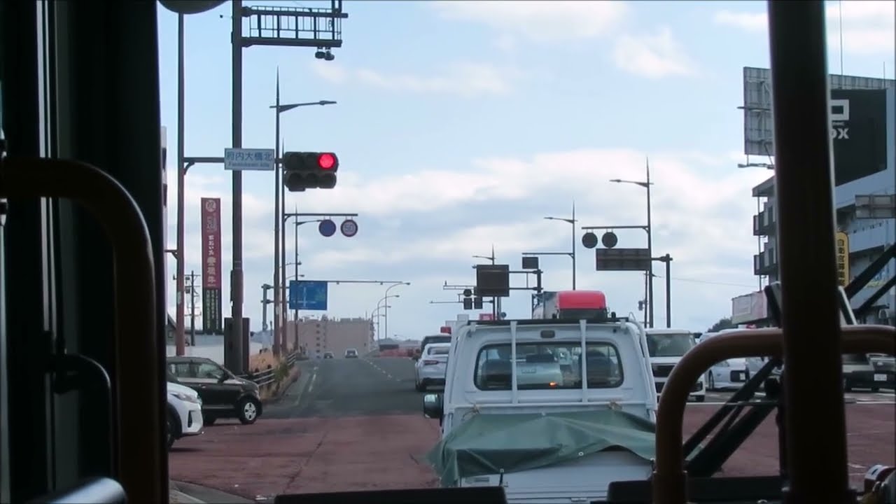 大分バス12915　大分駅前⇒大分県立病院⇒敷戸北　前面展望動画