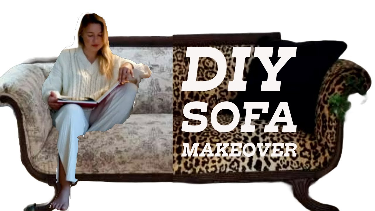 DIY Couch Makeover +How to Reupholster a Sofa +Animal Print Furniture Transformation