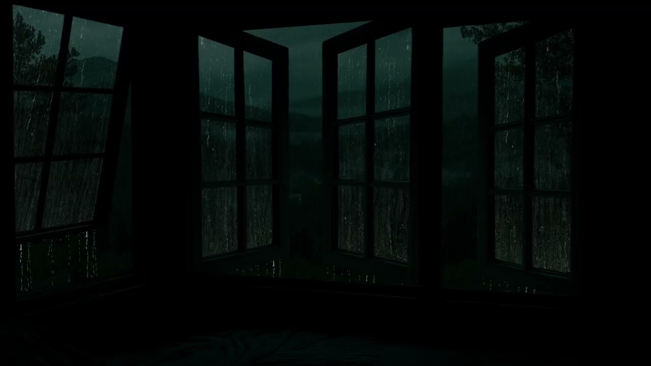Late-Night Rain ASMR🌙 Gentle Raindrops on the Window | Peaceful Dark Ambience for Sleep & Relaxation
