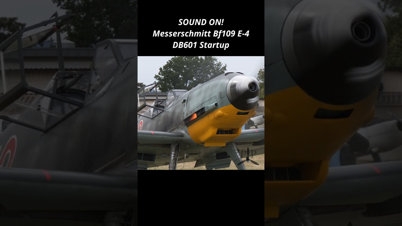 Messerschmitt Bf109 E4 , DB601 Engine startup #coldstart #aviation #bigengine #enginestartup