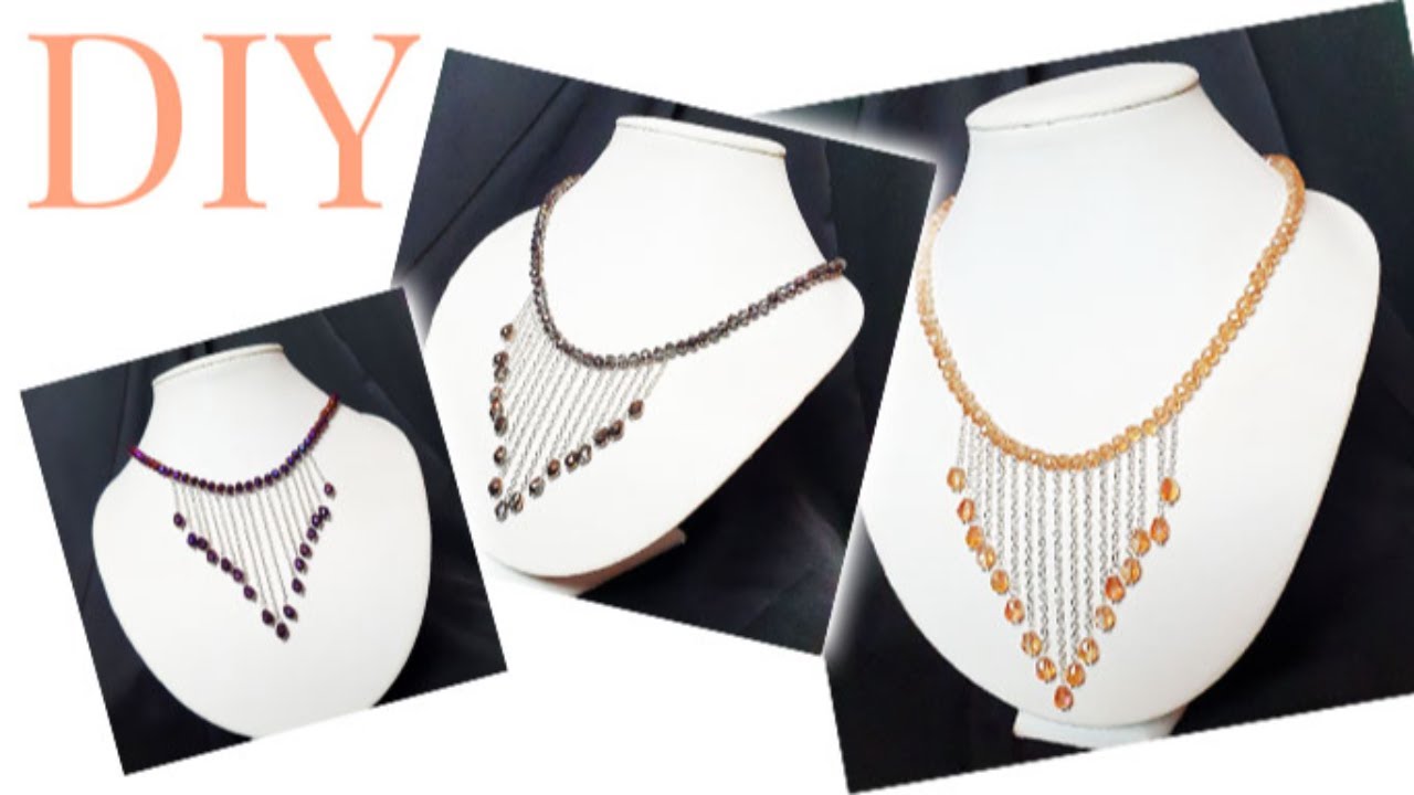 DIY Crystal Drop Necklace - Different Ways of Using Jewellery Chain