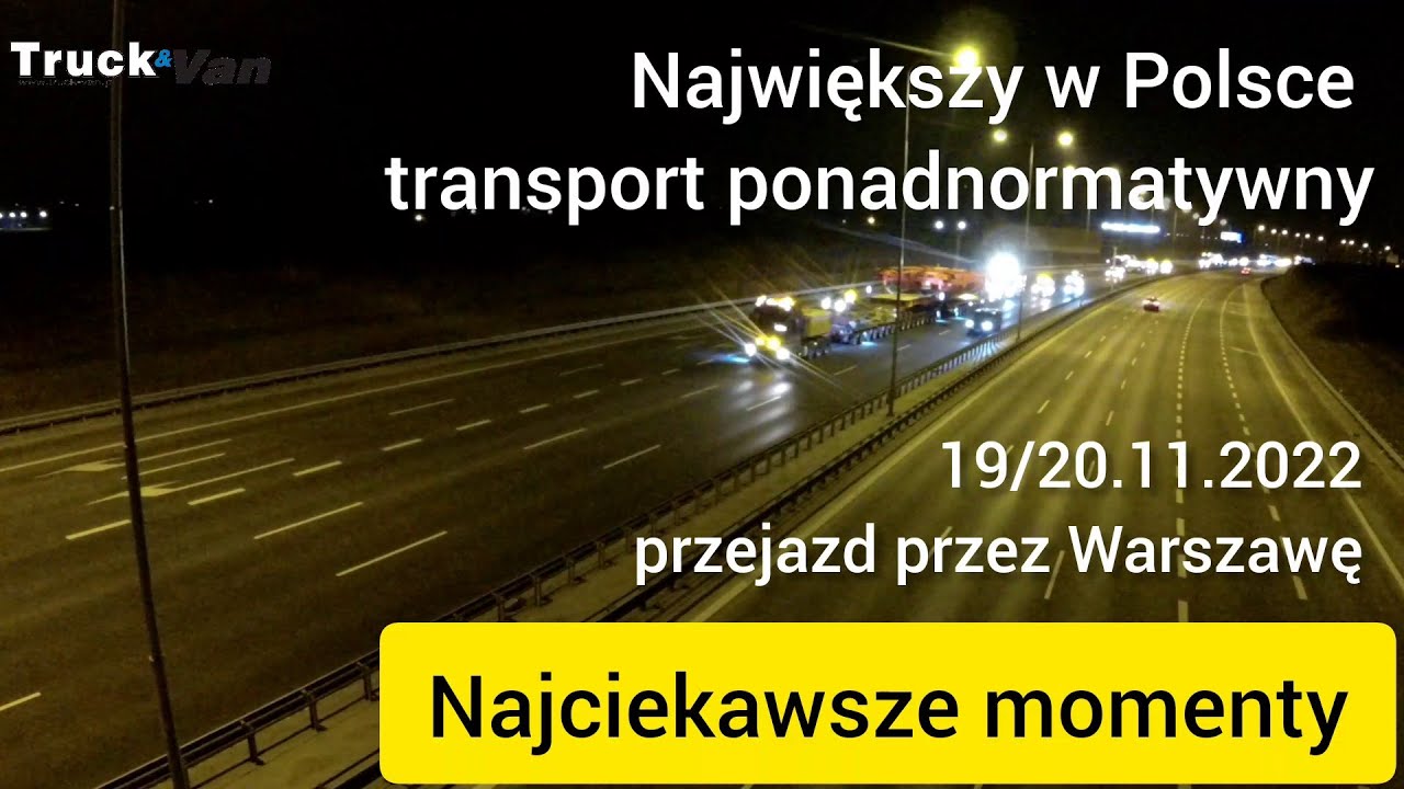 Największy transport ponadgabarytowy w Polsce - tarcza TBM. Przejazd Warszawa - najciekawsze momenty