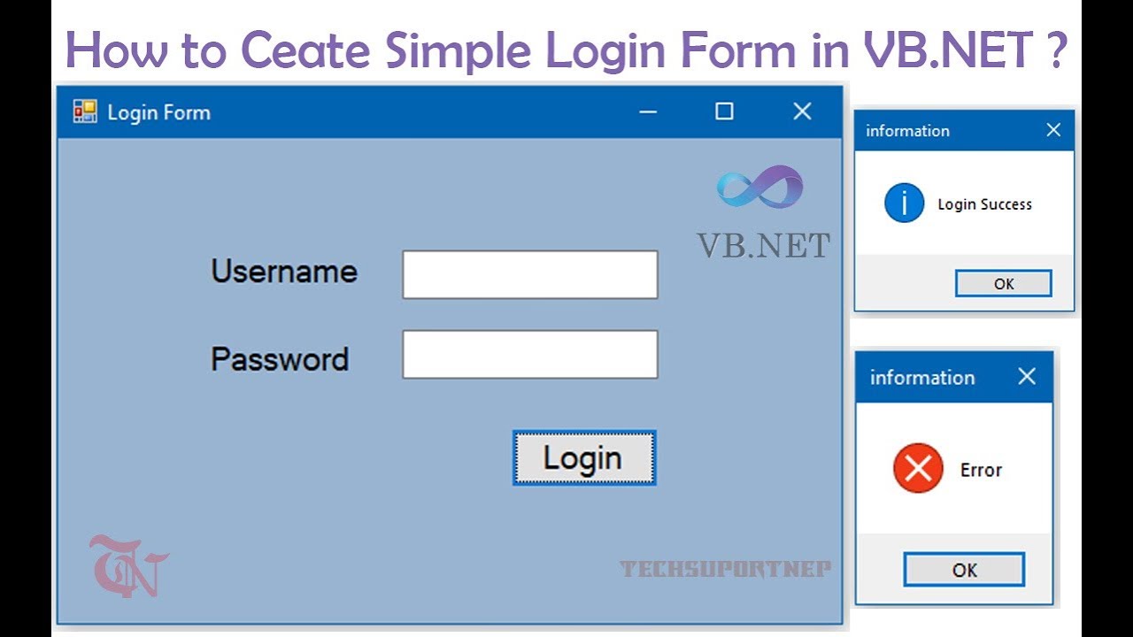 Как создать простую форму входа в VB.NET без подключения к базе данных?