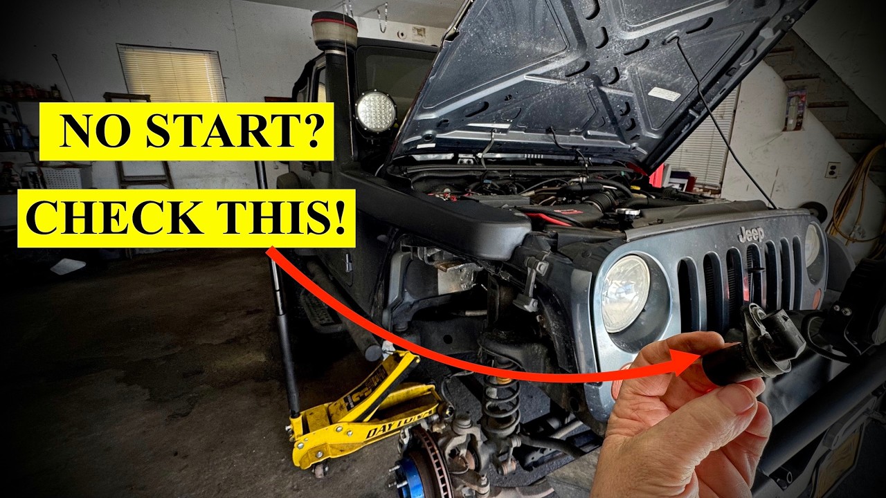 Jeep Wrangler крутит стартер, но не заводится? Расположение датчика коленвала (JK 2007-2011)