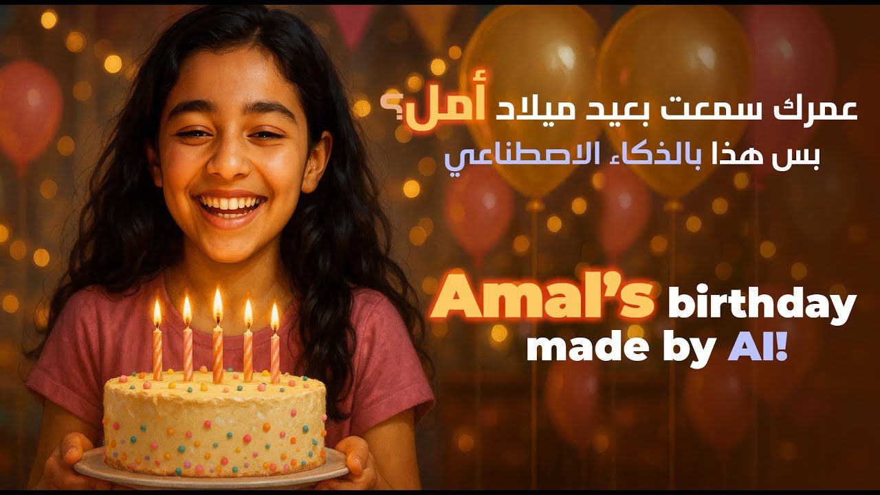 English + Arabic + AI = Amal’s Birthday Song! | مزيج ولا أروع لعيد ميلاد أمل