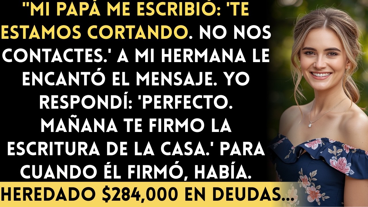 Mi familia me desheredó por mensaje de texto, a mi hermana le encantó… yo cancelé su hipoteca...