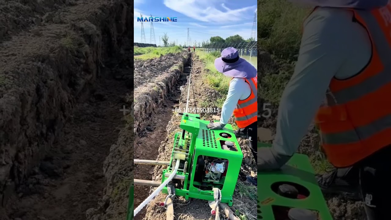 Operation of Stringing Equipment Cable Conveyor for Laying Cables#cable #shorts #machine #conveying