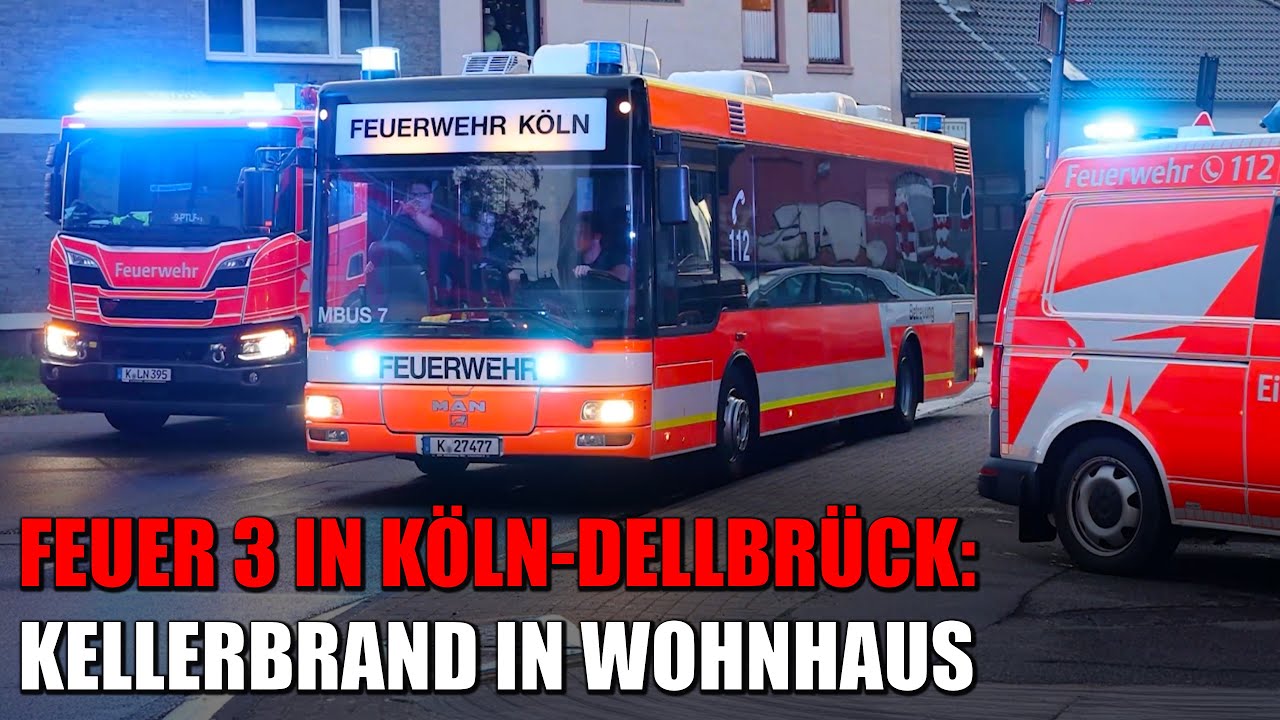 FEUER 3: Starke Rauchentwicklung aus allen Fenstern bei Kellerbrand in Köln-Dellbrück | 13.07.2024