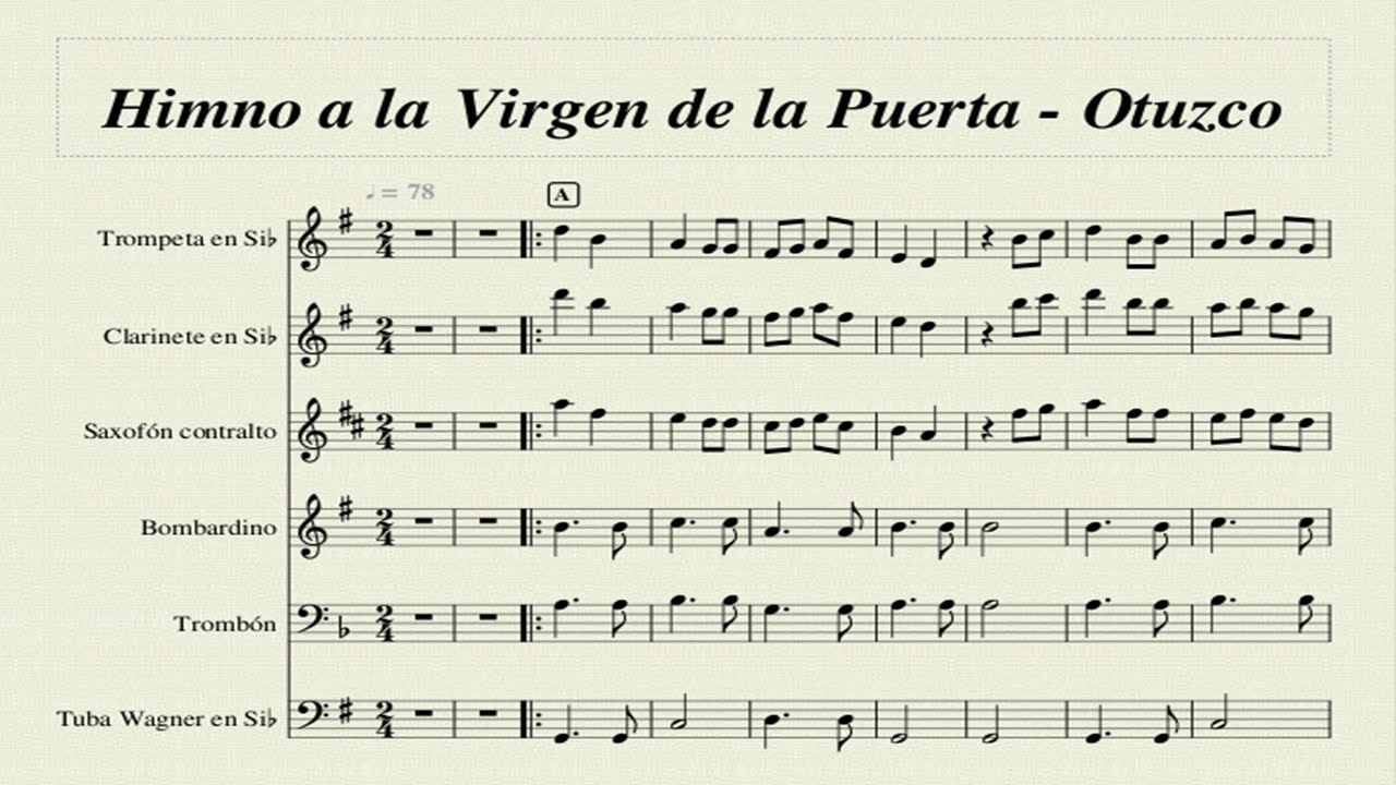 Himno a la Virgen de la Puerta de Otuzco/Partituras PDF para Banda