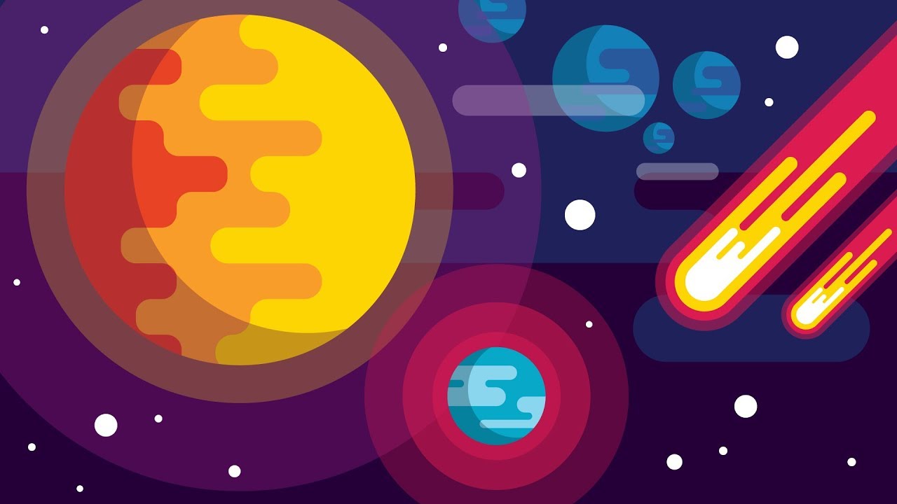 How to Draw a SPACE BACKGROUND - Flat Design - Adobe Illustrator Tutorial