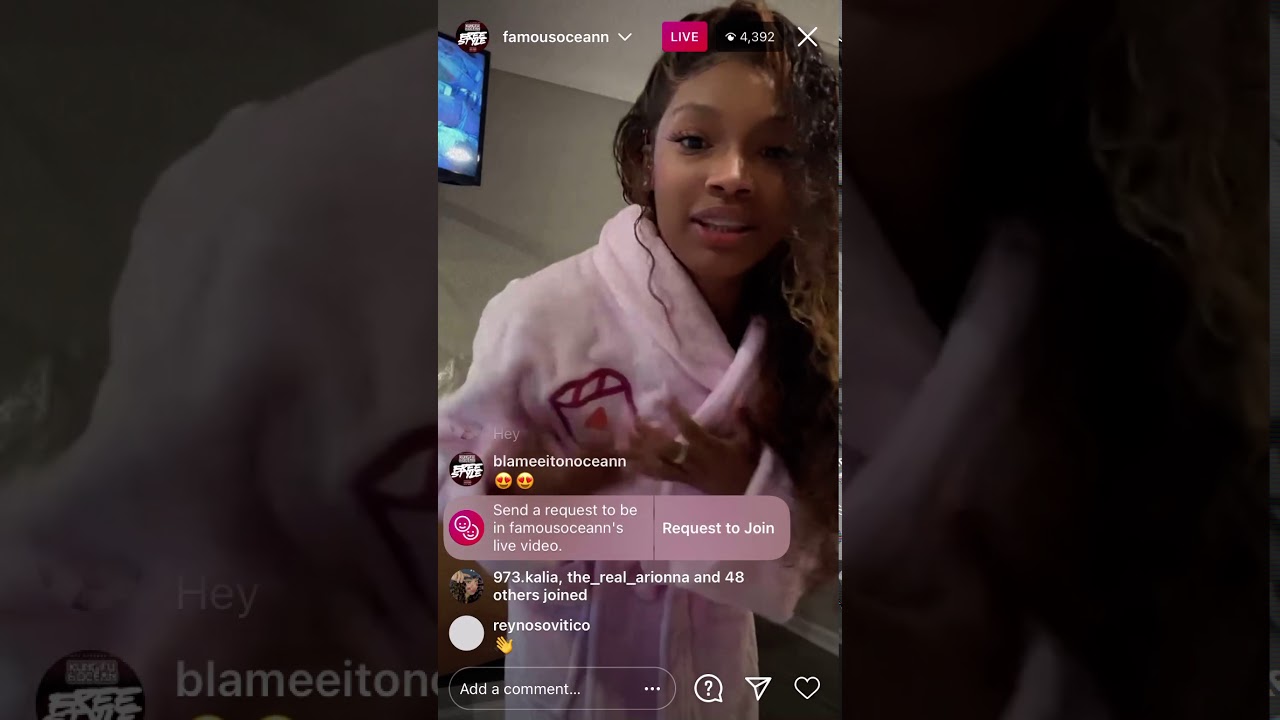 Famous ocean throwing it back on live
