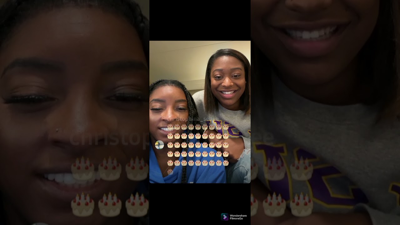 Simone Biles doing a Q &A on live..