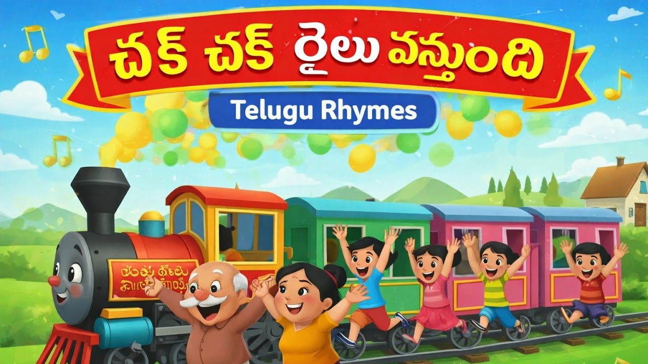 Chok chok rail vastundi Telugu rhymes|| Telugu rhymes|| kids||Train rhymes 