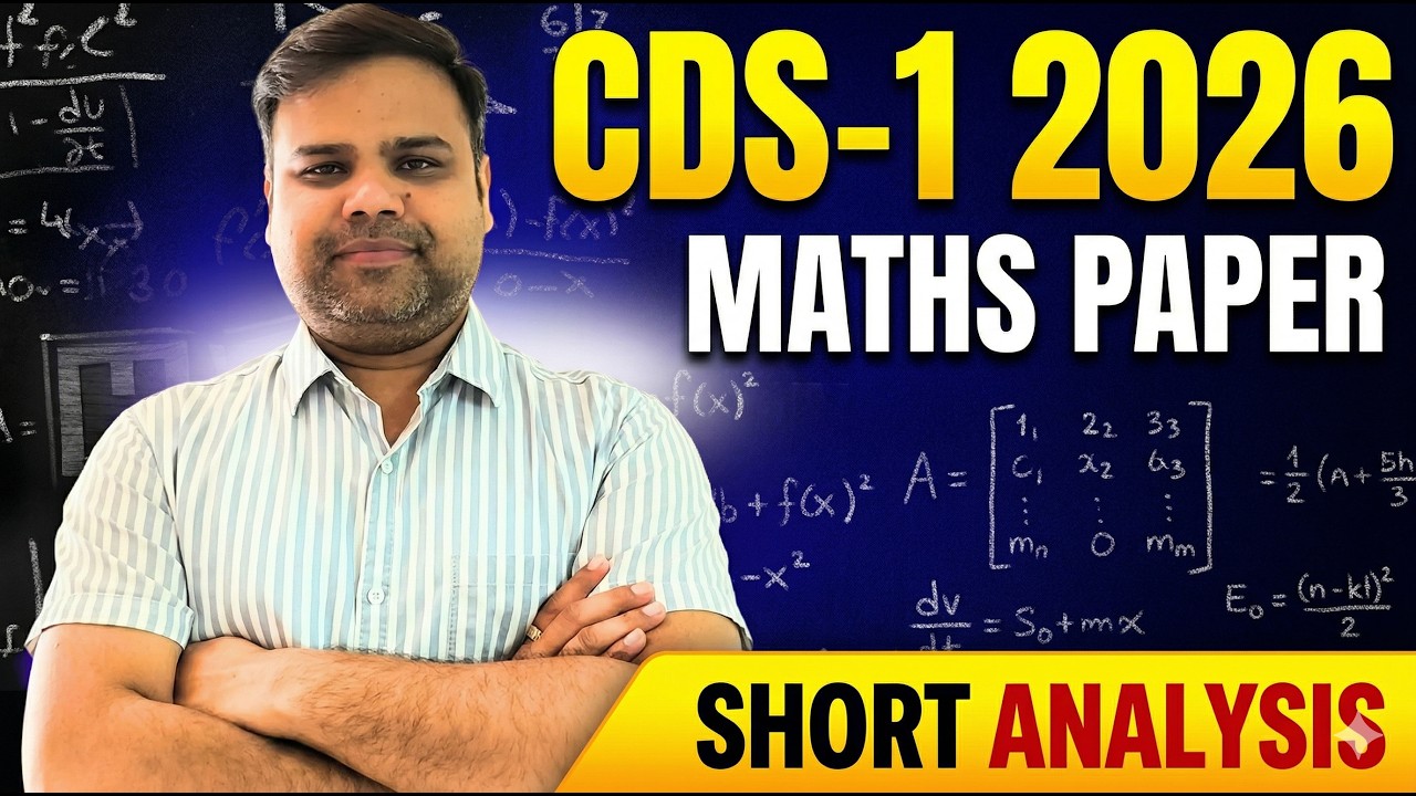 CDS 1 2026 Maths Paper Review | Level, Trends & Next Strategy #upsc