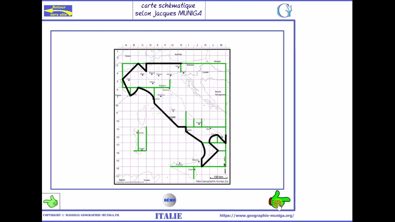 Italie schématique selon Jacques MUNIGA