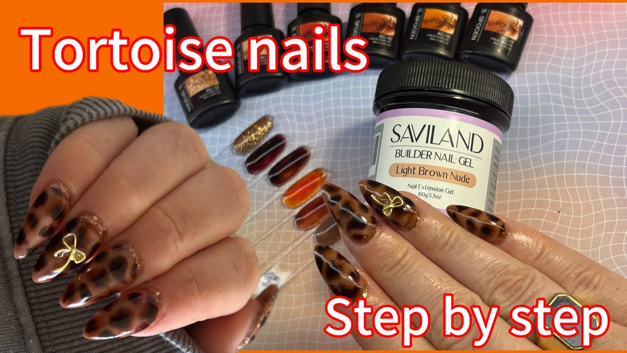 Step by step Builder gel and Tortoise nails @savilandofficial