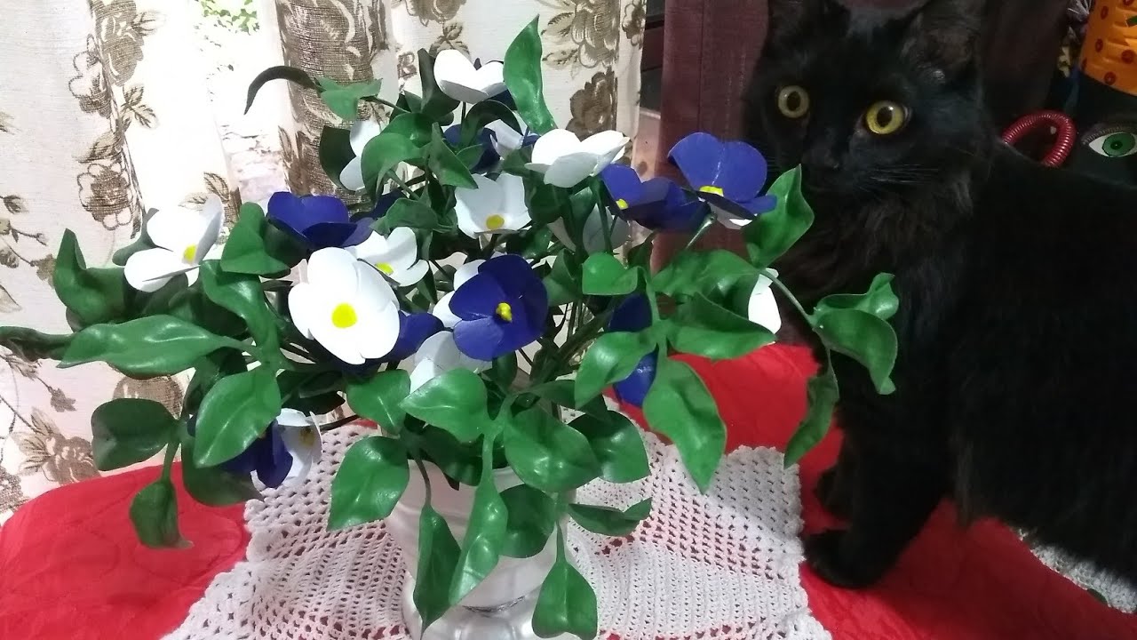 VASO DE FLORES EM GARRAFA PET (TINTA PVA)