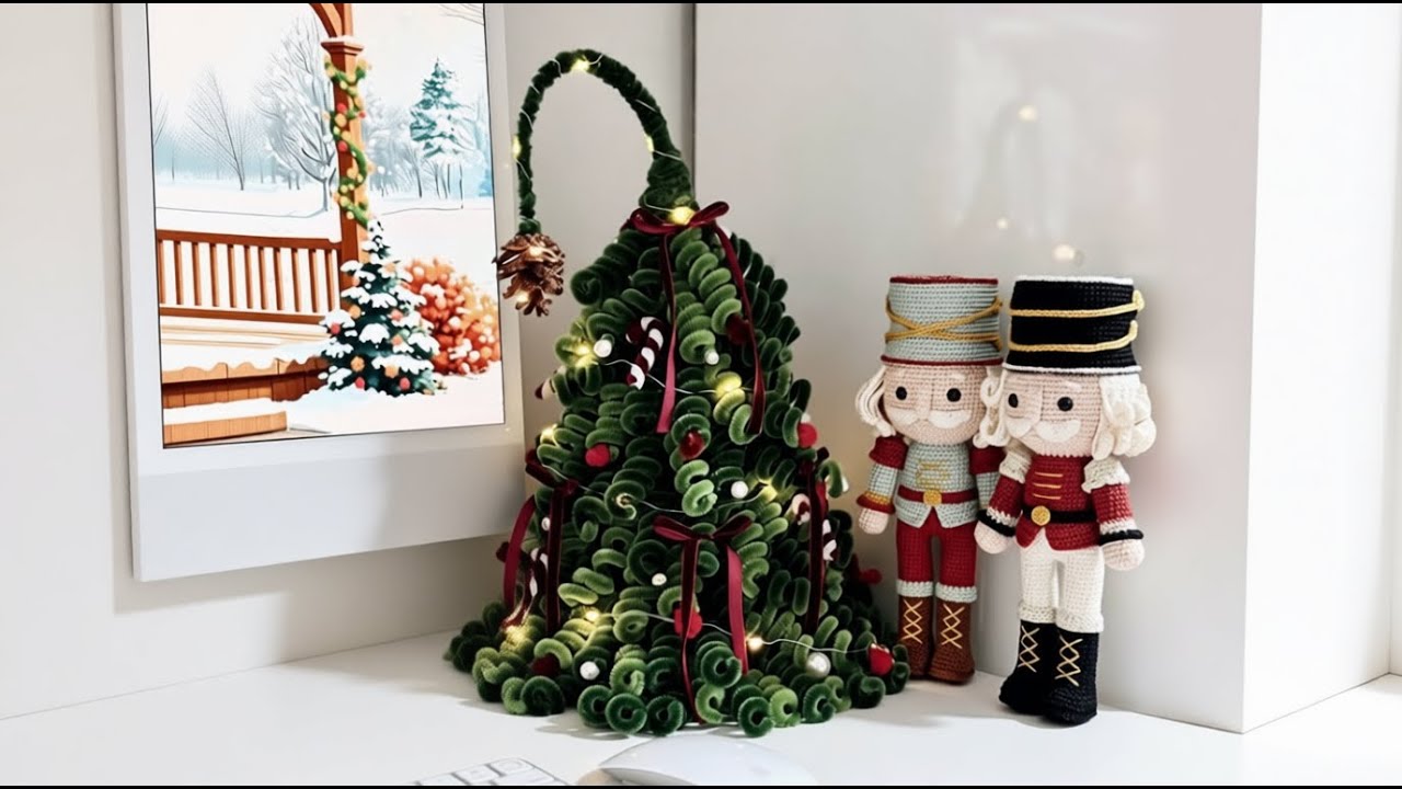 ЁЛОЧКА СПИРАЛЬЮ ИЗ СИНЕЛЬНОЙ ПРОВОЛОКИ